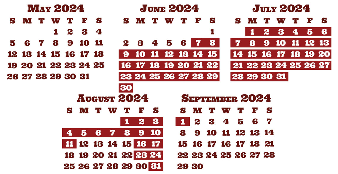 2024 Ropes Calendar